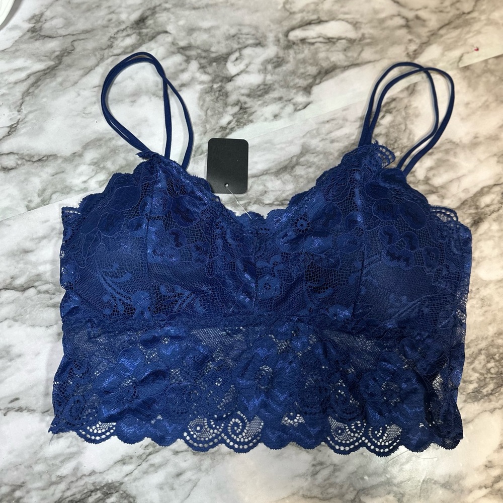 NWT dark blue lace bralette